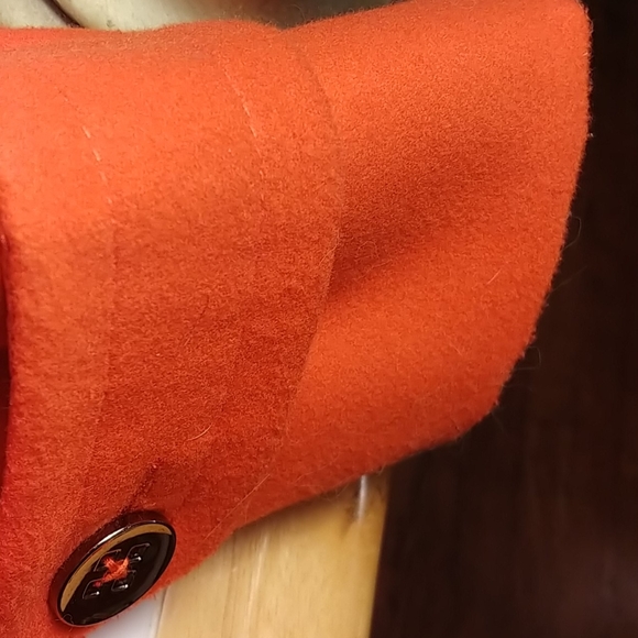 Orange Pea Coat - Picture 13 of 14